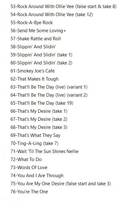 Bonus Tracks List C